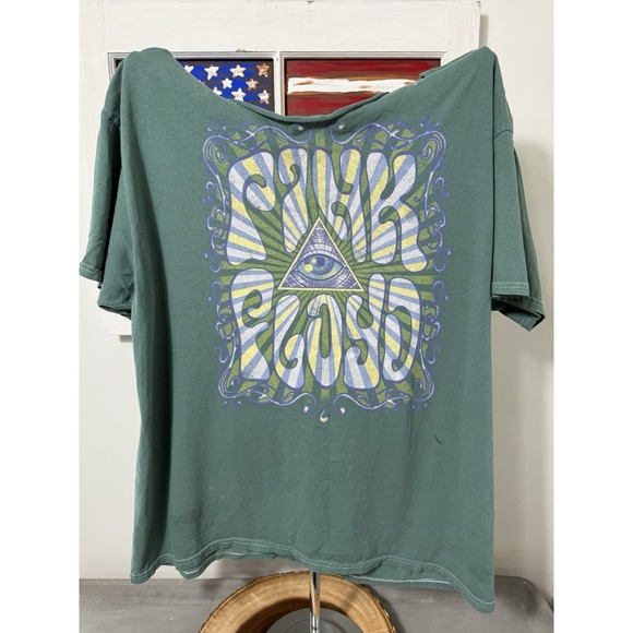 Vintage Green Pink Floyd Size XL - Note Altered / Cut Collar - See Photos - Picture 1 of 7
